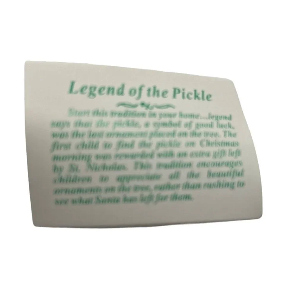 Legend of the Pickle‎ Green Glass Christmas Ornament 2 1/2